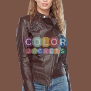 Amelia Brown Leather Jacket