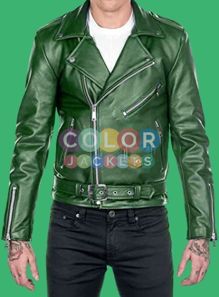 Brando Green Leather Jacket