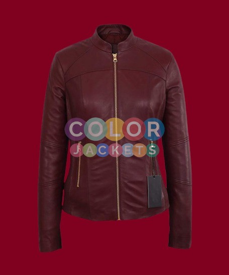Burgundy Lambskin Leather Jacket