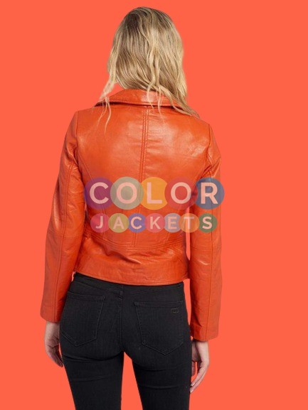 Womens Casual Orange Leather Jacket Womens Casual Orange Leather Jacket Womens Casual Orange Leather Jacket