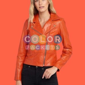 Casuals Orange Leather Jacket