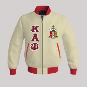 Cream Kappa Alpha Psi Bomber Jacket