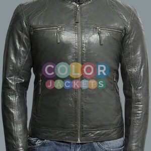 Grey Leather Jacket