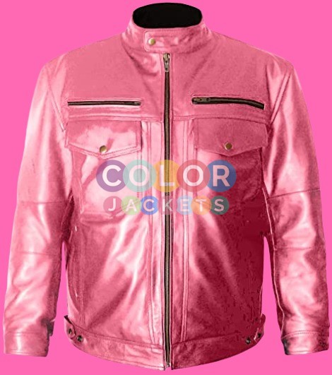 Hot Pink Biker Leather Jacket