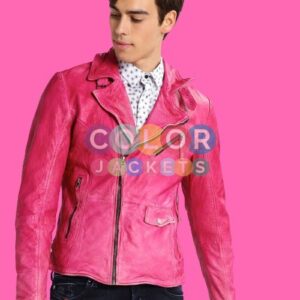 Hot Pink Suede Leather Jacket