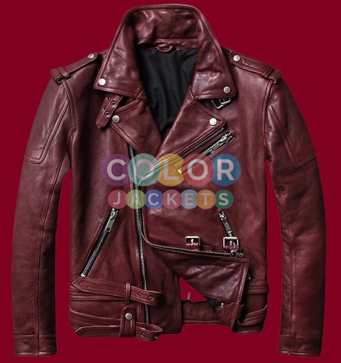 Italy Burgundy Leather Jacket