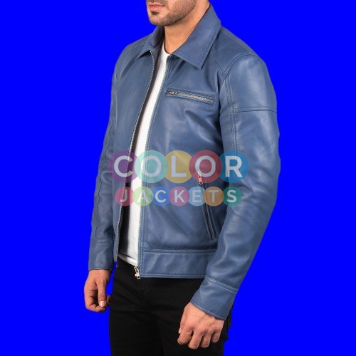 Mens Lavendard Blue Leather Jacket Mens Lavendard Blue Leather Jacket Mens Lavendard Blue Leather Jacket