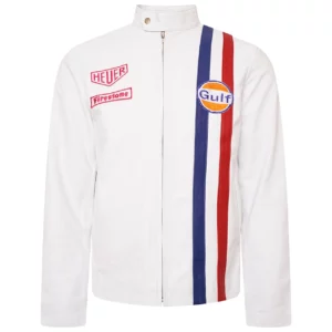 Le Mans Steve McQueen White Leather Jacket