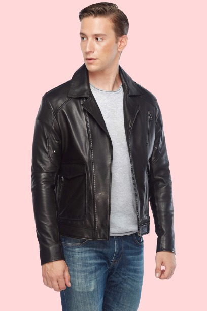 Orlando Bloom Black Biker Leather Jacket - Image 3