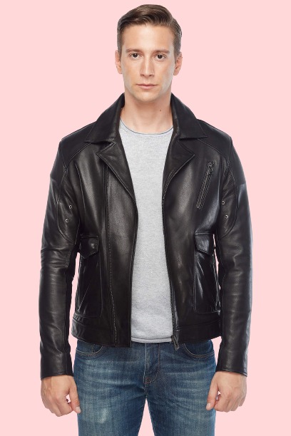 Orlando Bloom Black Biker Leather Jacket - Image 2