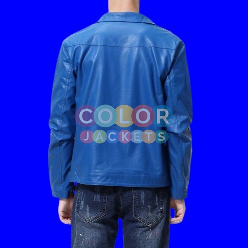 Men’s Blue Leather Biker Jacket Men’s Blue Leather Biker Jacket Men’s Blue Leather Biker Jacket