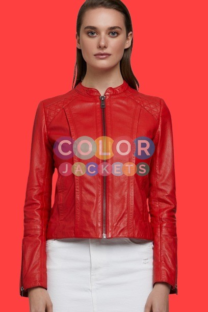 Mathilde Tantot Red Leather Jacket