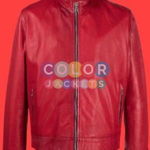 Mens Liam Red Leather Jacket