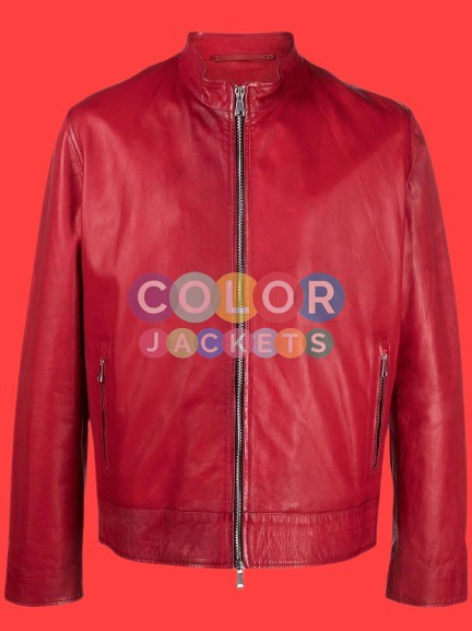 Mens Liam Red Leather Jacket