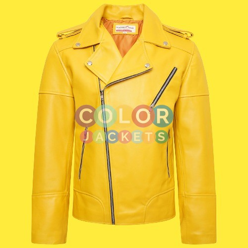 Mens Yellow Leather Jacket