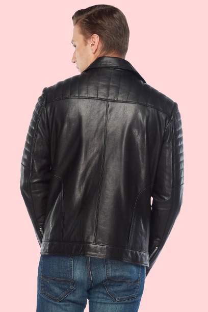 Oris Black Motorcycle Leather Jacket - Image 5
