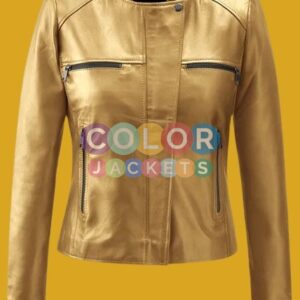 Nysm2 Golden Leather Jacket
