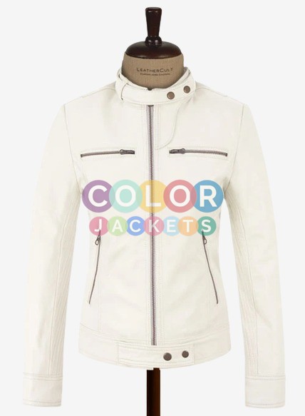 Off White Leather Jacket Womens