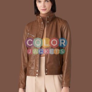 Olivia Brown Leather Jacket Olivia Brown Leather Jacket Olivia Brown Leather Jacket