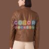 Olivia Brown Leather Jacket - Image 4