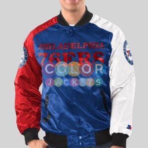 Philadelphia 76ers Tricolor Satin Jacket