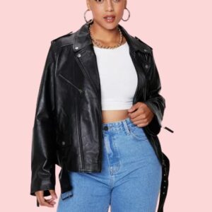 Plus Size Leather Jacket