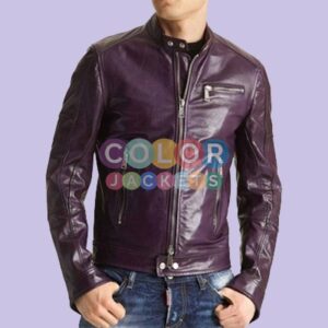 Purple Motorcycle Leather Jacket