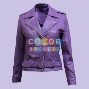 Purple Womens Leather Jacket