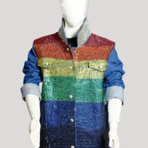 Rainbow Bedazzleds Jean Jacket