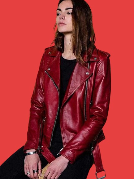 Women’s Dark Red Leather Biker Jacket Women’s Dark Red Leather Biker Jacket Women’s Dark Red Leather Biker Jacket