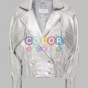 Silver Leather Jacket Womens