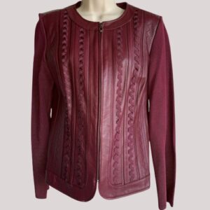 Wine Color Leather Jacket