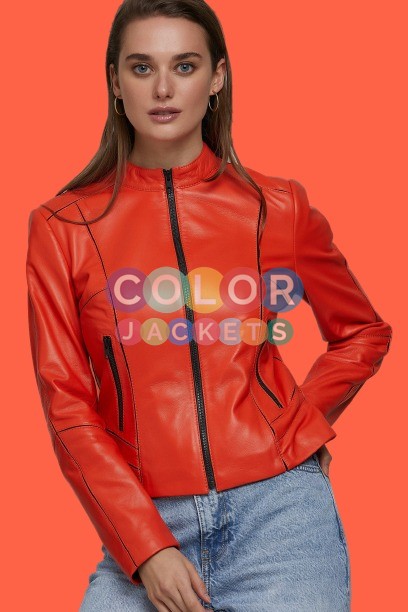 Women’s Jessica Stein Orange Leather Jacket Women’s Jessica Stein Orange Leather Jacket Women’s Jessica Stein Orange Leather Jacket