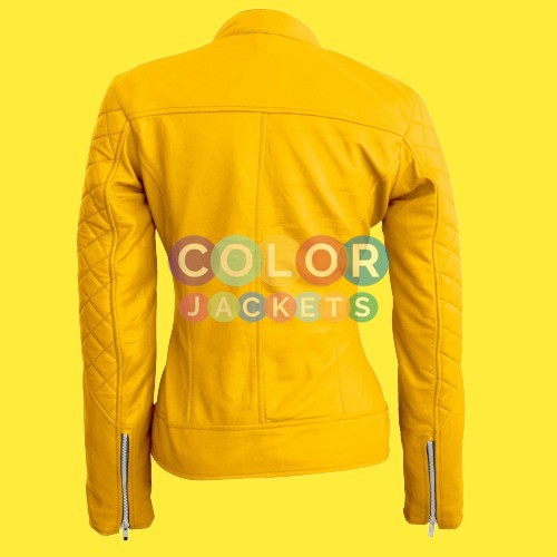 Womens Yellow Quilted Leather Jacket Womens Yellow Quilted Leather Jacket Womens Yellow Quilted Leather Jacket