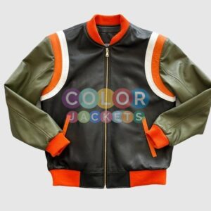 Black Orange Green And White Varsity Jacket