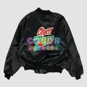 Cherry 7 Up Black Satin Jacket