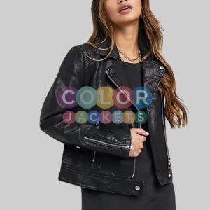 Faux Leather Jacket Womens