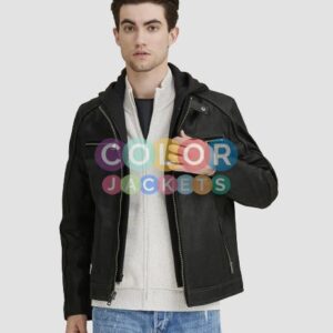 Hooded Leather Jacket