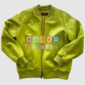 Lime Green Baseball Leather Jacket