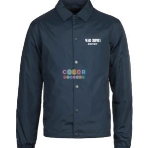 WAR CRIMES prosecutor Navy Blue Coach Jacket