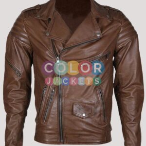 Brown Leather Motorcycle Jacket