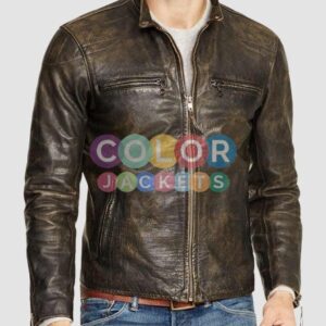 Distressed Leather Jacket