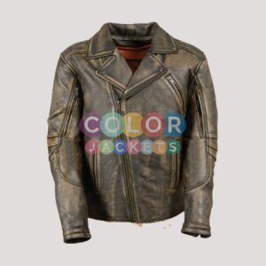 Distressed Mens Leather Jacket