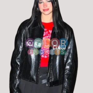 Dua Lipa Balenciaga Leather Jacket