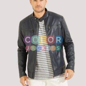 Faux Leather Jacket Men