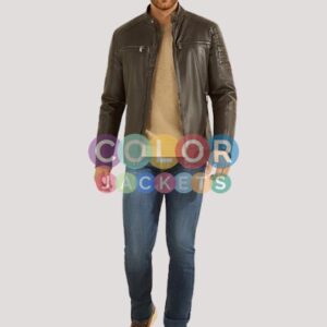 Guess Leather Jacket Mens