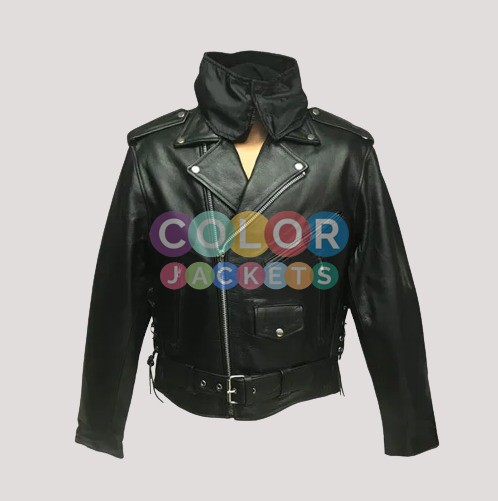 Unik Traditional Premium M.C. Black Leather Jacket - Image 2