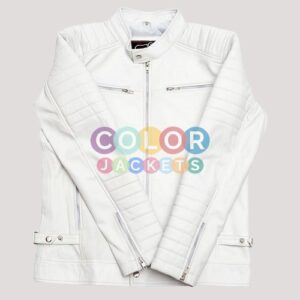 White Leather Jacket Men