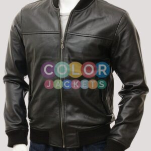 Bomber Leather Black Jacket