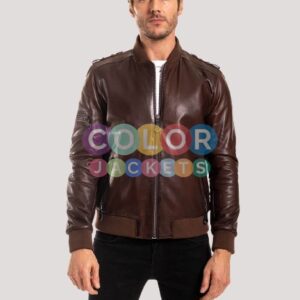 Leather Bomber Jacket Men